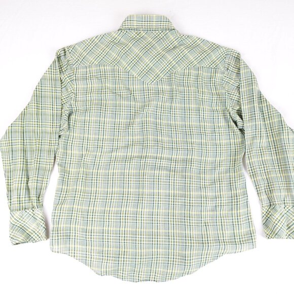 Vintage BAR-M RANCHER Western Pearl Snap Plaid Shirt Men's XL Collared Sawtooth - Picture 7 of 11